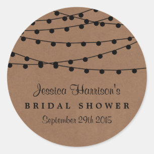 Rustikales Kraft-Brautparty Runder Aufkleber