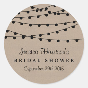 Rustikales Kraft-Brautparty Runder Aufkleber