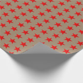 Rustikales Kraft-Bright Red Stars Wrapping Paper Geschenkpapier (Ecke)