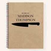 Rustikales Kraft Brown Paper einfache Rezepte Koch Notizblock (Vorderseite)