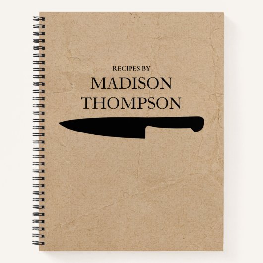 Rustikales Kraft Brown Paper einfache Rezepte Koch Notizblock (Vorderseite)