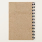Rustikales Kraft Brown Paper Look Monogram Sketchb Notizblock (Rückseite)