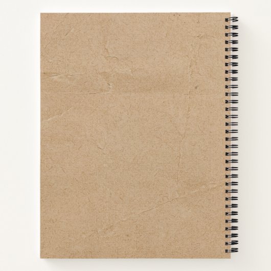 Rustikales Kraft Brown Paper Look Monogram Sketchb Notizblock (Rückseite)