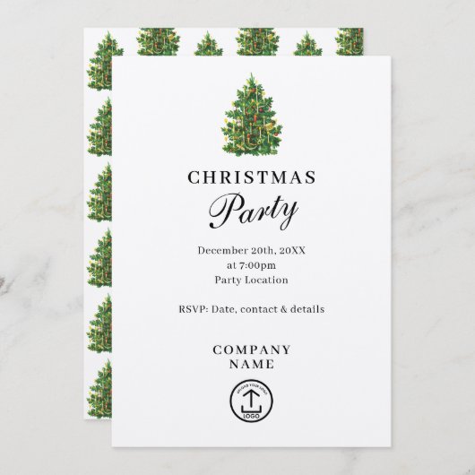 Rustikales Kraft Corporate Business Weihnachten Pa Einladung (Vorne/Hinten)