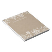 Rustikales Kraft Floral Oaster Notepad Notizblock (angewinkelt)