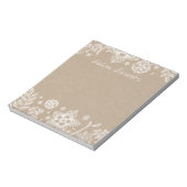 Rustikales Kraft Floral Oaster Notepad Notizblock (Rotiert)