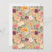 Rustikales Kraft Floral Wreath Brautparty Einladung (Rückseite)