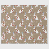 Rustikales Kraft-Geschenk für die Arktis Hase Bunn Geschenkpapier (Flach)