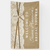 Rustikales Kraft-, Lace & Starfish Brautparty Banner (Vertikal)