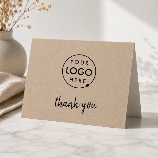 Rustikales Kraft-Logo | Business Corporate Modern Dankeskarte