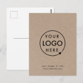 Rustikales Kraft-Logo | Business Corporate Modern Postkarte (Vorne/Hinten)