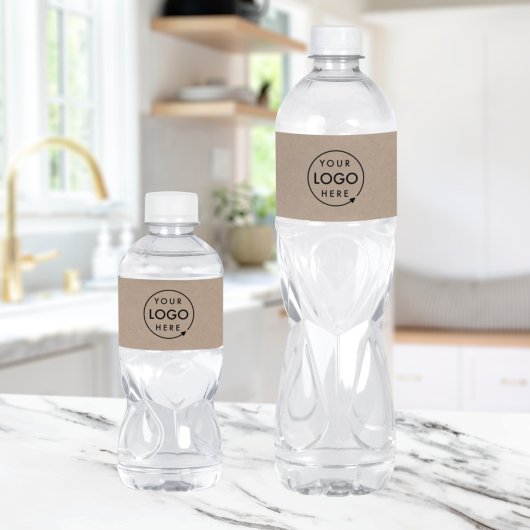 Rustikales Kraft-Logo | Business Corporate Modern Wasserflaschenetikett