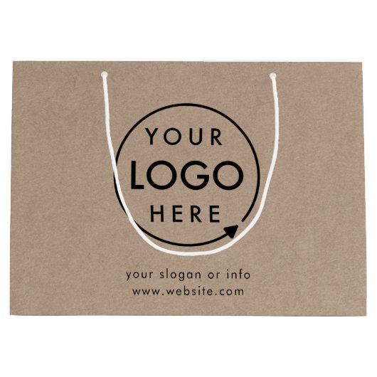 Rustikales Kraft-Logo | Business Modern Beruflich Große Geschenktüte (Vorderseite)