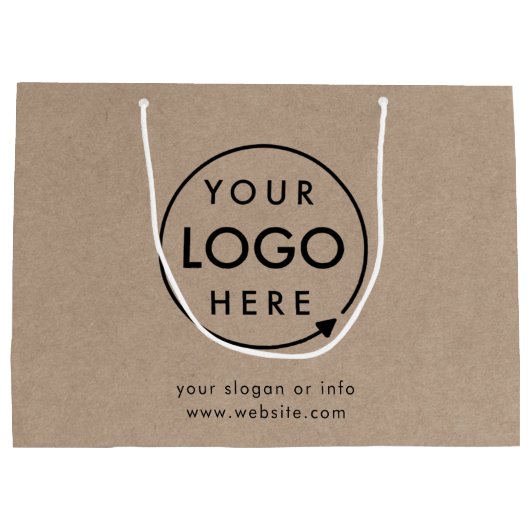 Rustikales Kraft-Logo | Business Modern Beruflich Große Geschenktüte (Rückseite)