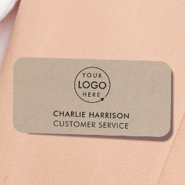 Rustikales Kraft-Logo | Moderne Mitarbeiter Namensschild