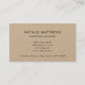 Rustikales Kraft-Logo | Modernes Corporate Berufli Visitenkarte (Rückseite)