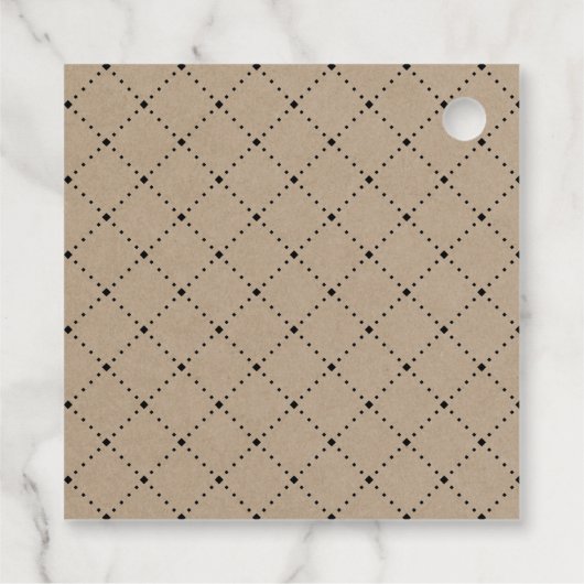 Rustikales Kraft Modernes Script-Brautparty mit Ri Geschenkanhänger (Rückseite)