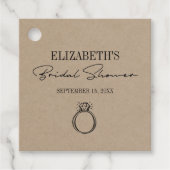 Rustikales Kraft Modernes Script-Brautparty mit Ri Geschenkanhänger (Vorderseite)