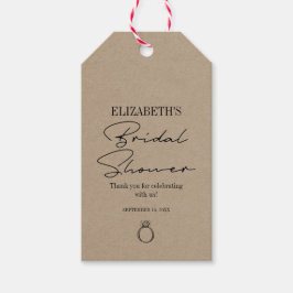 Rustikales Kraft Modernes Skript-Brautparty Geschenkanhänger