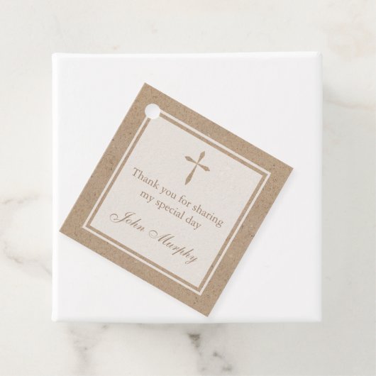 Rustikales Kraft Religious Cross Party Geschenkanhänger (Beispiel)