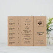 Rustikales Kraft-Restaurant-Abholmenü-Design (Stehend Vorderseite)