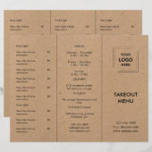 Rustikales Kraft-Restaurant-Abholmenü-Design (Vorne/Hinten)