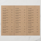 Rustikales Kraft-Restaurant-Abholmenü-Design (Rückseite)