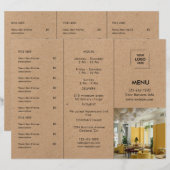Rustikales Kraft-Restaurant-Abholmenü-Design (Vorne/Hinten)