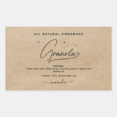 Rustikales Kraft-Script-Logo für selbstgemachtes G Rechteckiger Aufkleber (Vorderseite)
