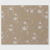 Rustikales Kraft Silber-Schneeflocken-Geschenkpapi Geschenkpapier (Flach)