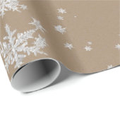 Rustikales Kraft Silber-Schneeflocken-Geschenkpapi Geschenkpapier (Rolleneckpunkt)