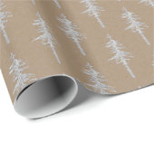 Rustikales Kraft-Silberwald-Kiefernwald Geschenkpapier (Rolleneckpunkt)