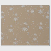 Rustikales Kraft Silver Snowflakes Packpapier (Flach)