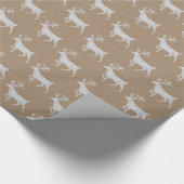 Rustikales Kraft Silver Stag Rentier Wrapping Pape Geschenkpapier (Ecke)