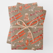 Rustikales Kraft-Skifahren für Weihnachts-Urlaub W Geschenkpapier Set (Beispiel)