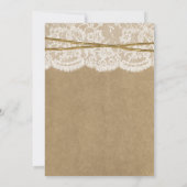 Rustikales Kraft-, Spitzen- und Twine-Brautparty Einladung (Rückseite)