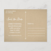 Rustikales Kraft- und Spitzen-HochzeitsFoto Save t Ankündigungspostkarte (Rückseite)