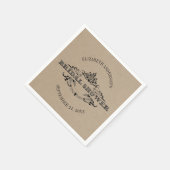 Rustikales Kraft-Vintag-Rahmen-Brautparty Serviette (Ecke)