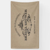 Rustikales Kraft-Vintag-Rahmen-Brautparty Willkomm Banner (Vertikal)