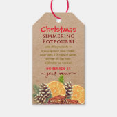 Rustikales Kraft-Weihnachts- Potpourri zum Köcheln Geschenkanhänger (Vorderseite)