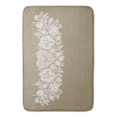 Rustikales Kraft- & White Lace Lacy Bauernhaus Badematte (Vorderseite Vertikal)