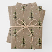 Rustikales Kraft-Winter-Wald knackige Baumkronen Geschenkpapier Set (Beispiel)
