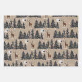 Rustikales Kraft Winterwald-Wald-Rentierwald Geschenkpapier Set (Vorderseite 2)