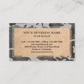 Rustikales Kraft Woodland Gray Camouflage Muster Visitenkarte (Rückseite)