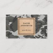 Rustikales Kraft Woodland Gray Camouflage Muster Visitenkarte (Vorderseite)