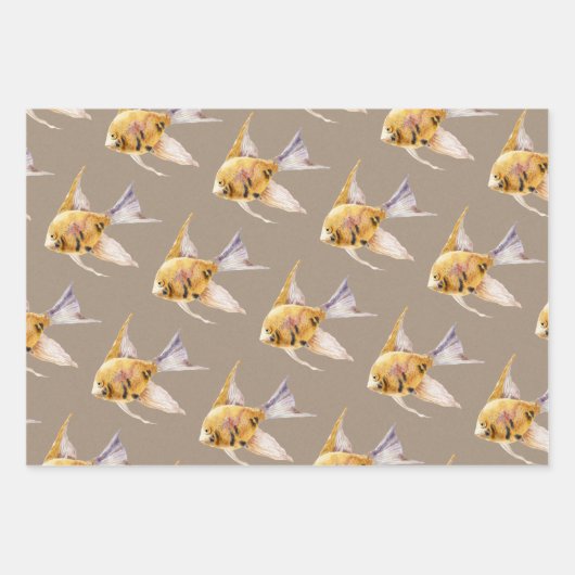 Rustikales Kraftpapier Aquarium 3 Geschenkpapier Set (Vorderseite 2)