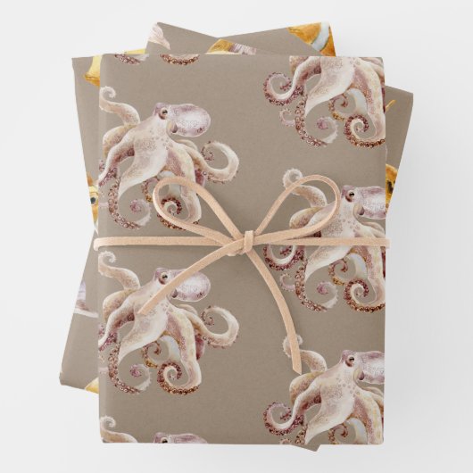 Rustikales Kraftpapier Aquarium 3 Geschenkpapier Set (Beispiel)