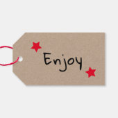 Rustikales Kraftpapier Genießen Geburtstagsparty Geschenkanhänger (Rückseite Horizontal)