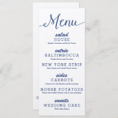 Rustikales Kraftpapier-Hochzeits-Menü Menükarte (Vorne/Hinten)