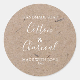 Rustikales Kraftpapier mit individueller Seifenken Runder Aufkleber